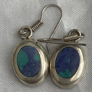 Azurite malachite sterling earrings